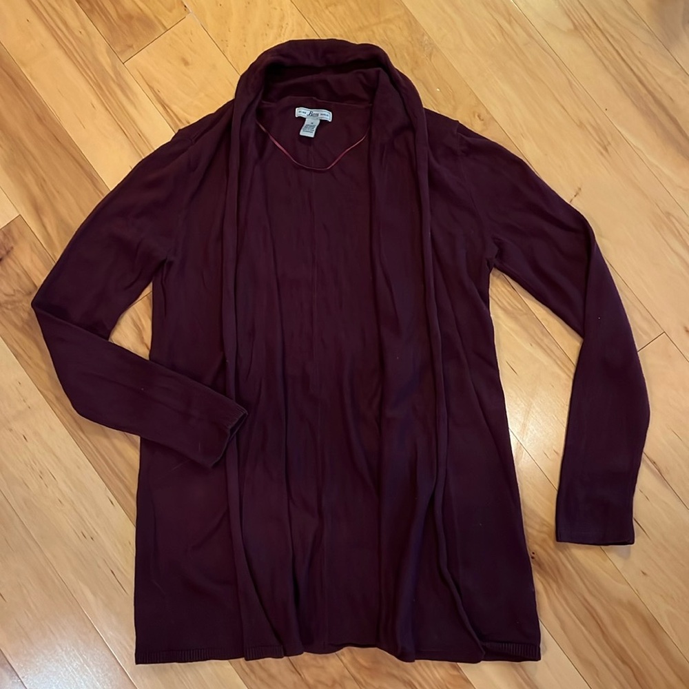 Bass maroon cardigan poncho shawl